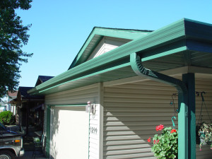 Newly installed seamless gutters